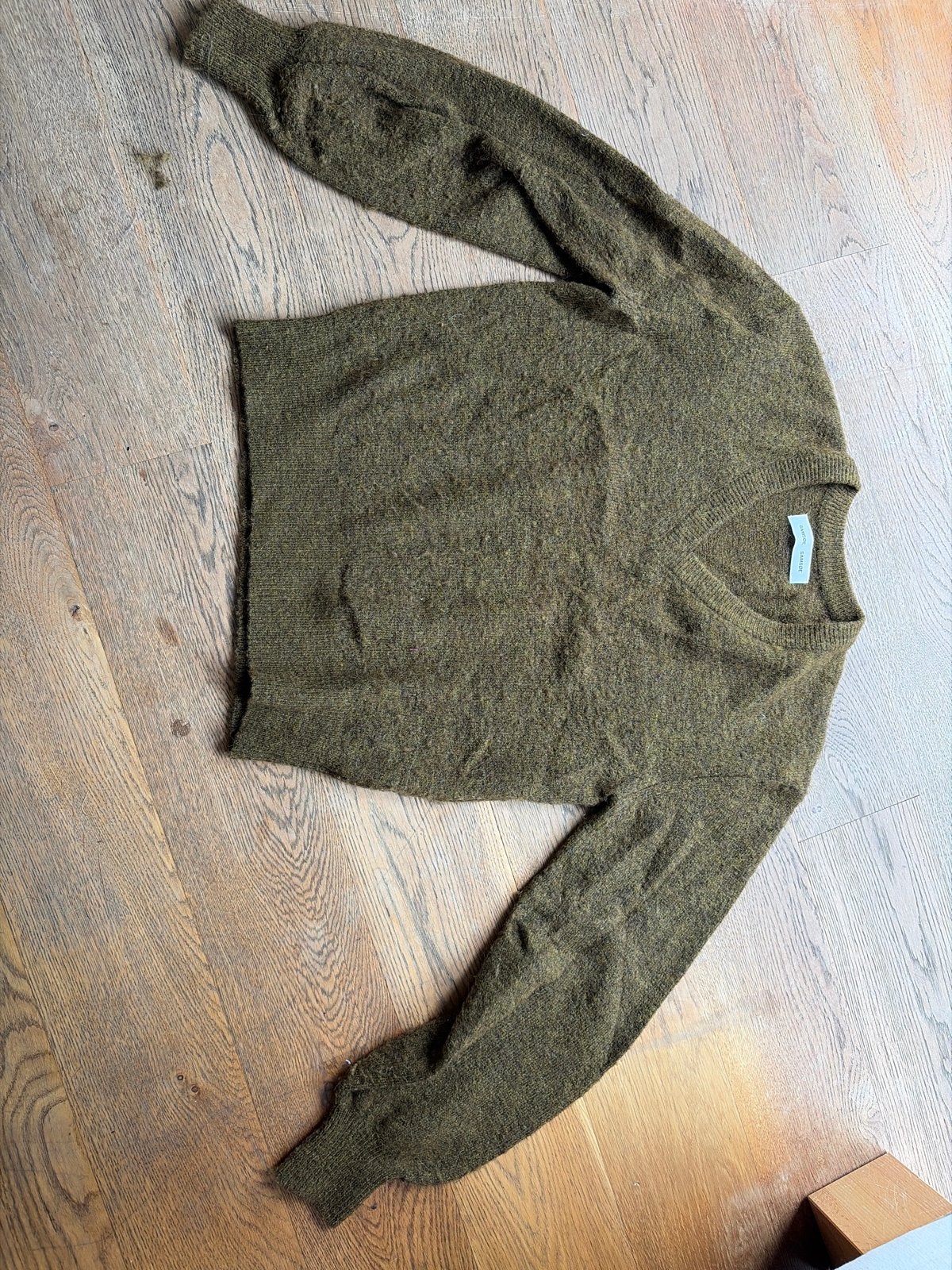 Samsøe Samsøe V-hals trui in olijfgroen, Kleding | Dames, Verzenden, Gedragen, Maat 38/40 (M), Groen