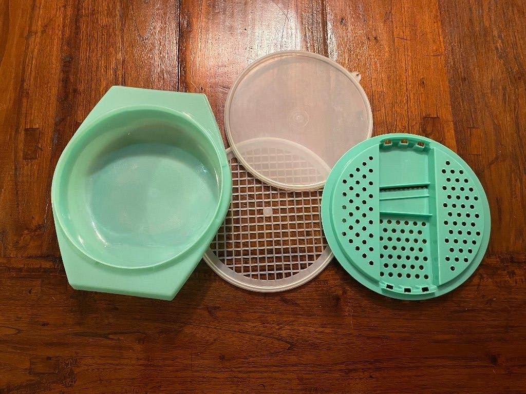 vintage tupperware mandoline, Ophalen of Verzenden, Zo goed als nieuw, Groen, Overige typen