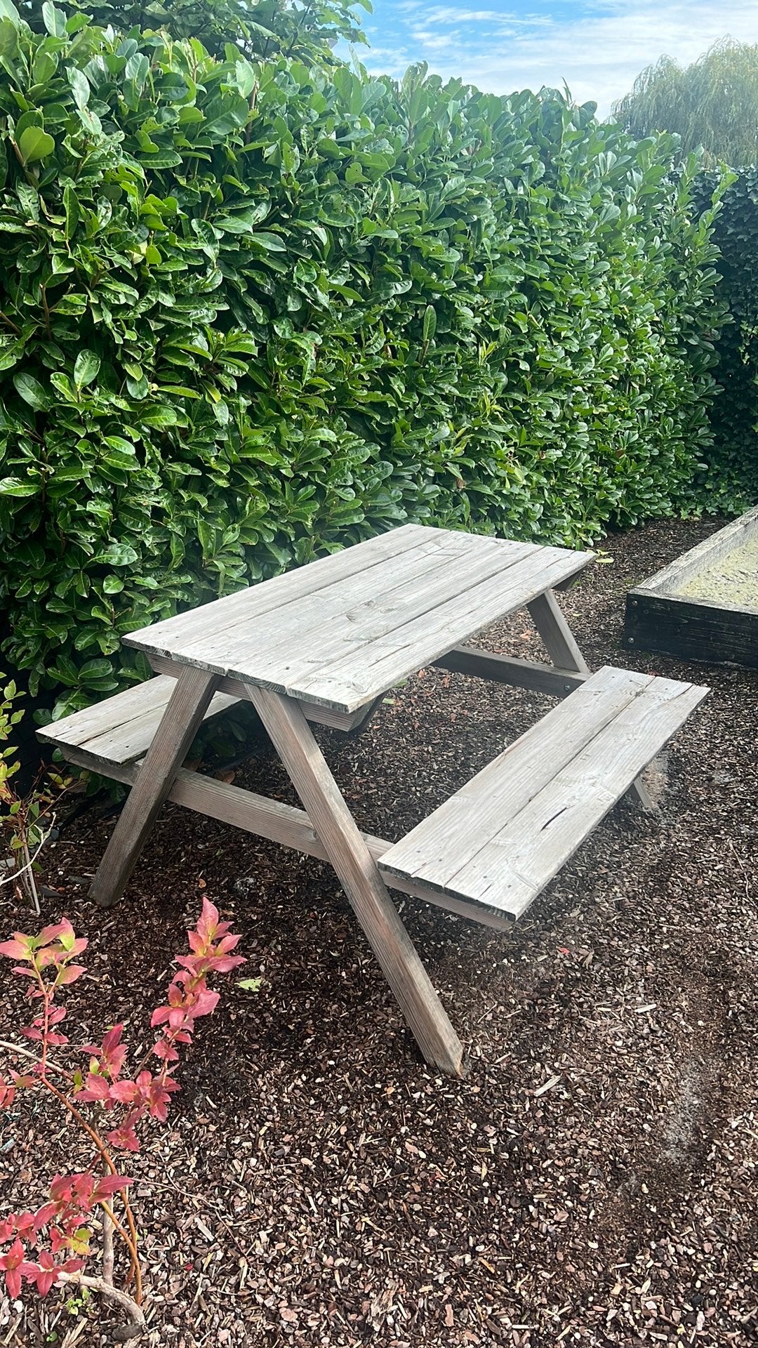 Gezellig tuinset voor kids van Douglas hout, Tuin en Terras, Ophalen, Zo goed als nieuw, Rechthoekig, Hout