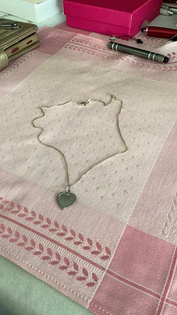 Ketting met hartje zilver, Verzenden, Zo goed als nieuw
