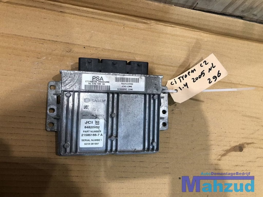 CITROEN C2 1.4 KFV Motormanagement ecu 9649433980 9657018380, Auto-onderdelen, Gebruikt, Citroën, Stellantis N.V., Ophalen of Verzenden