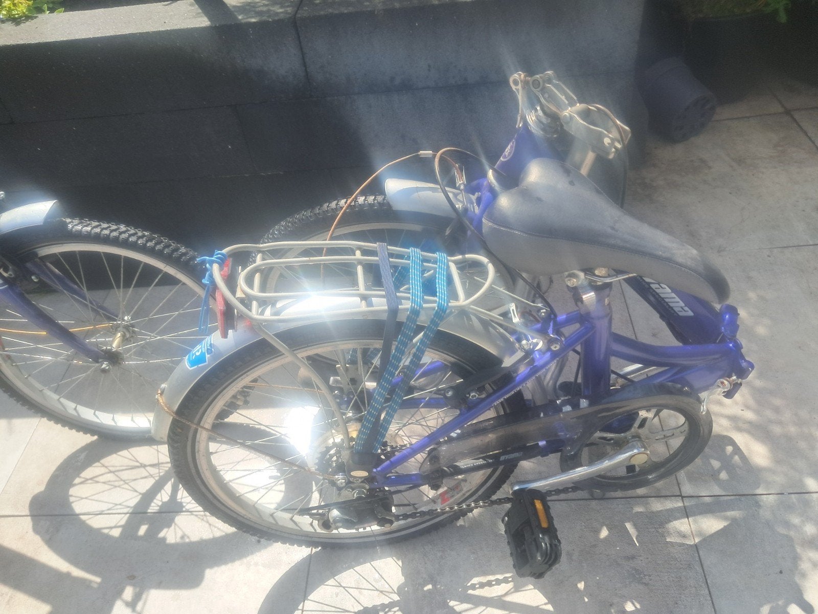 2 vouwfietsen blauw, Ophalen, Gebruikt