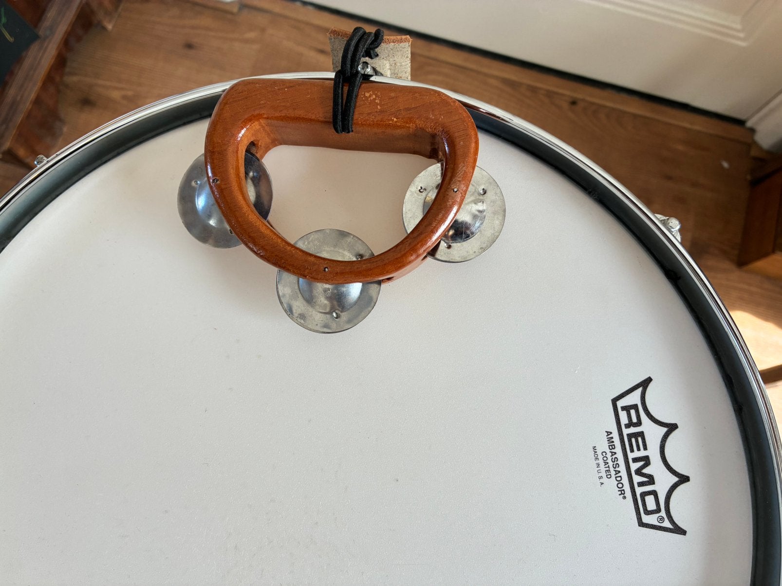Mini Tamboerijn voor Snare Drum of Toms met Fast-clip, Hout, Gebruikt, NL, Ophalen of Verzenden, Melodische percussie