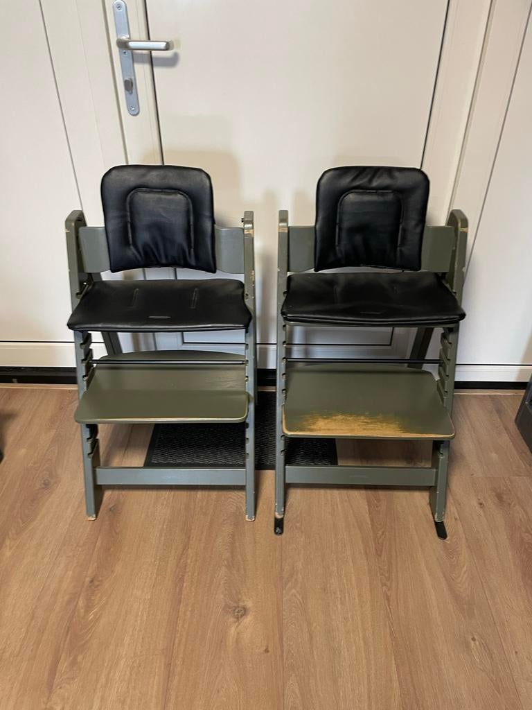 Kidsmill kinderstoelen donkergroen - opknappers, Ophalen, Gebruikt, Meegroeistoel, Aanschuifbaar
