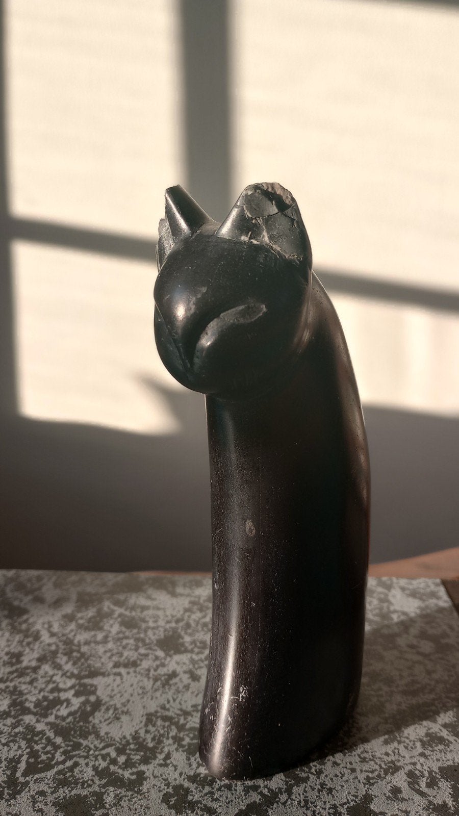 sculptuur kat (steen), Verzamelen, Ophalen of Verzenden, Gebruikt, Dier