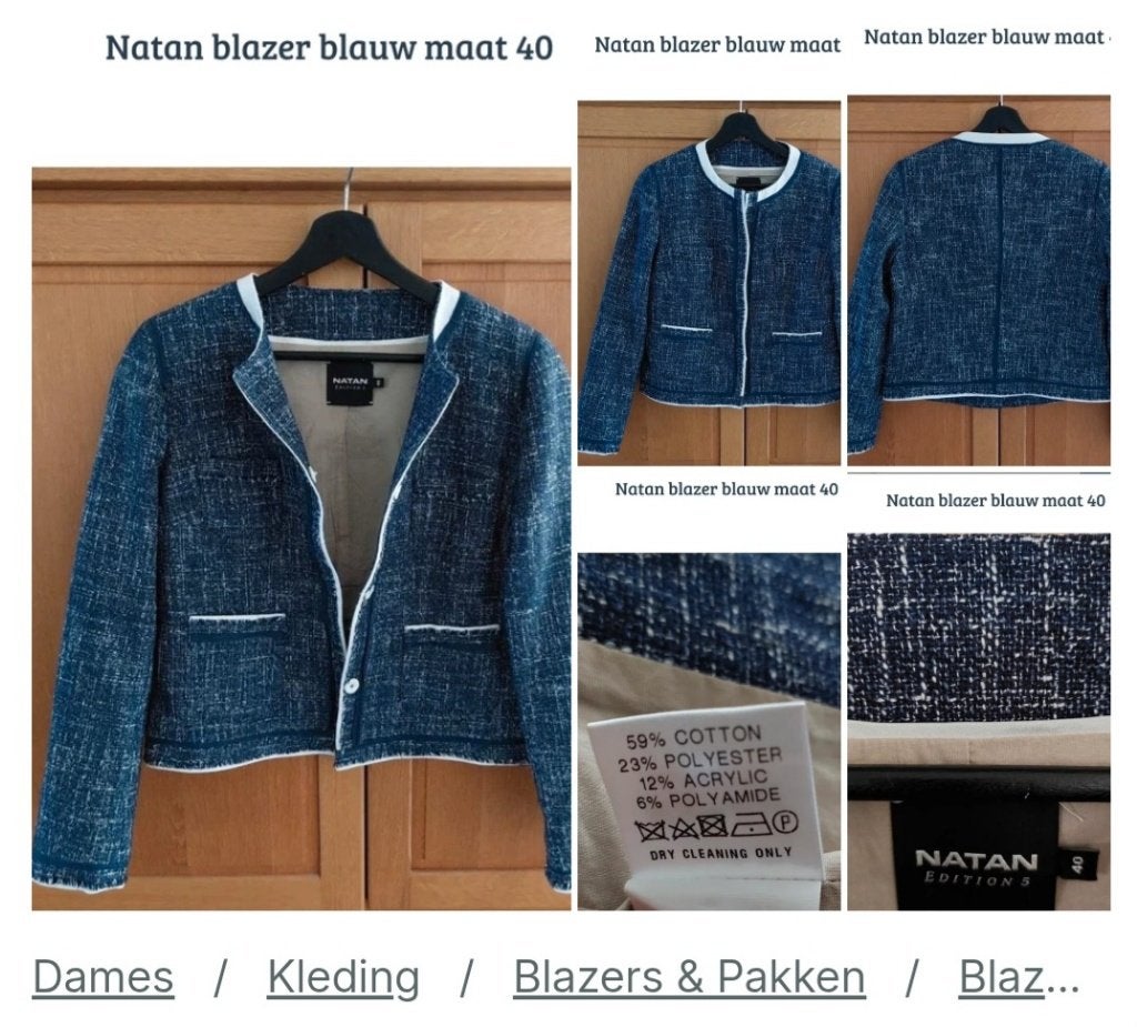Natan blazer, Maat 38/40 (M), Blauw, Ophalen of Verzenden, Zo goed als nieuw