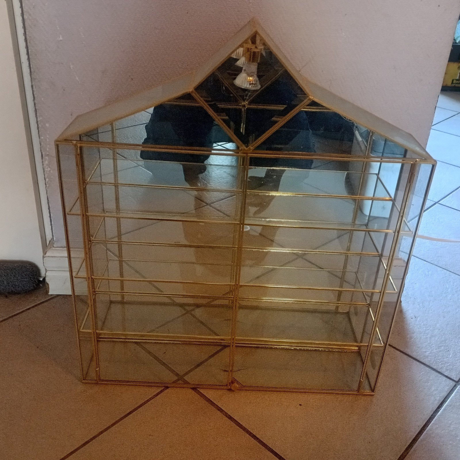 AMA Sammlervitrine 24K verguld met verlichting, Ophalen, Zo goed als nieuw
