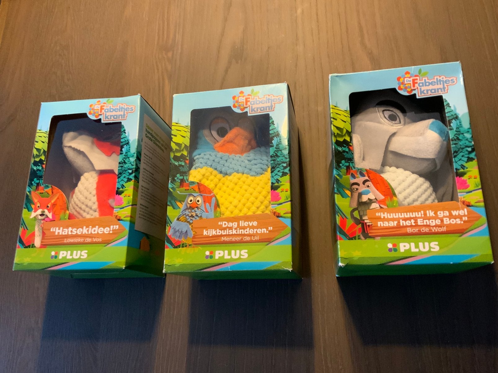 3 handpoppen van de Fabeltjeskrant , nieuw in doos Plus, Plus, Ophalen of Verzenden