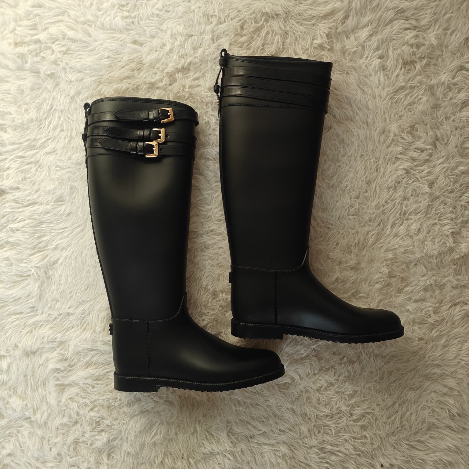 Burberry "Rippon" Rubberen Regenlaarzen - Maat 38, Zwart, Nieuw, Ophalen of Verzenden, Regenlaarzen