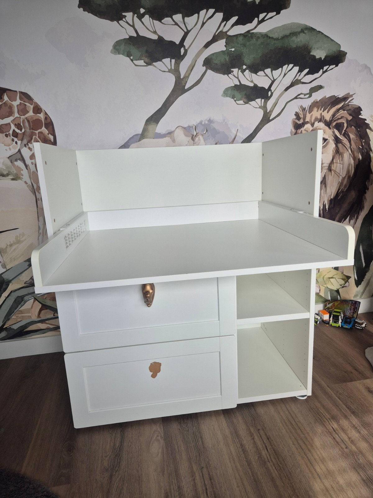 Witte commode/burea met lades, Ophalen, Gebruikt, 50 tot 70 cm, 100 cm of meer