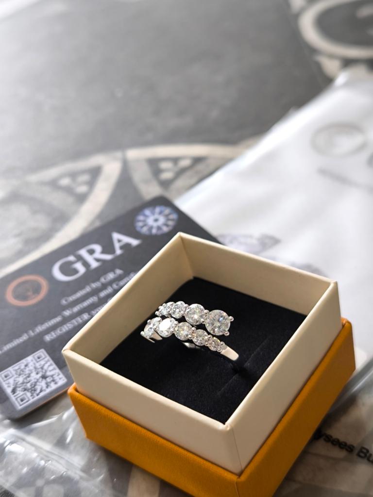 Moissanite echte lab diamanten ring maat 8 verstelbaar, Verzenden, Nieuw, 17 tot 18, Dame