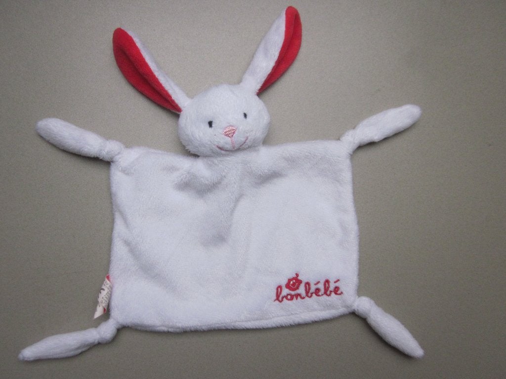 Bonbébé wit zacht pluche knuffeldoekje met konijntje (3x), Kinderen en Baby's, Speelgoed | Knuffels en Pluche, Overige merken