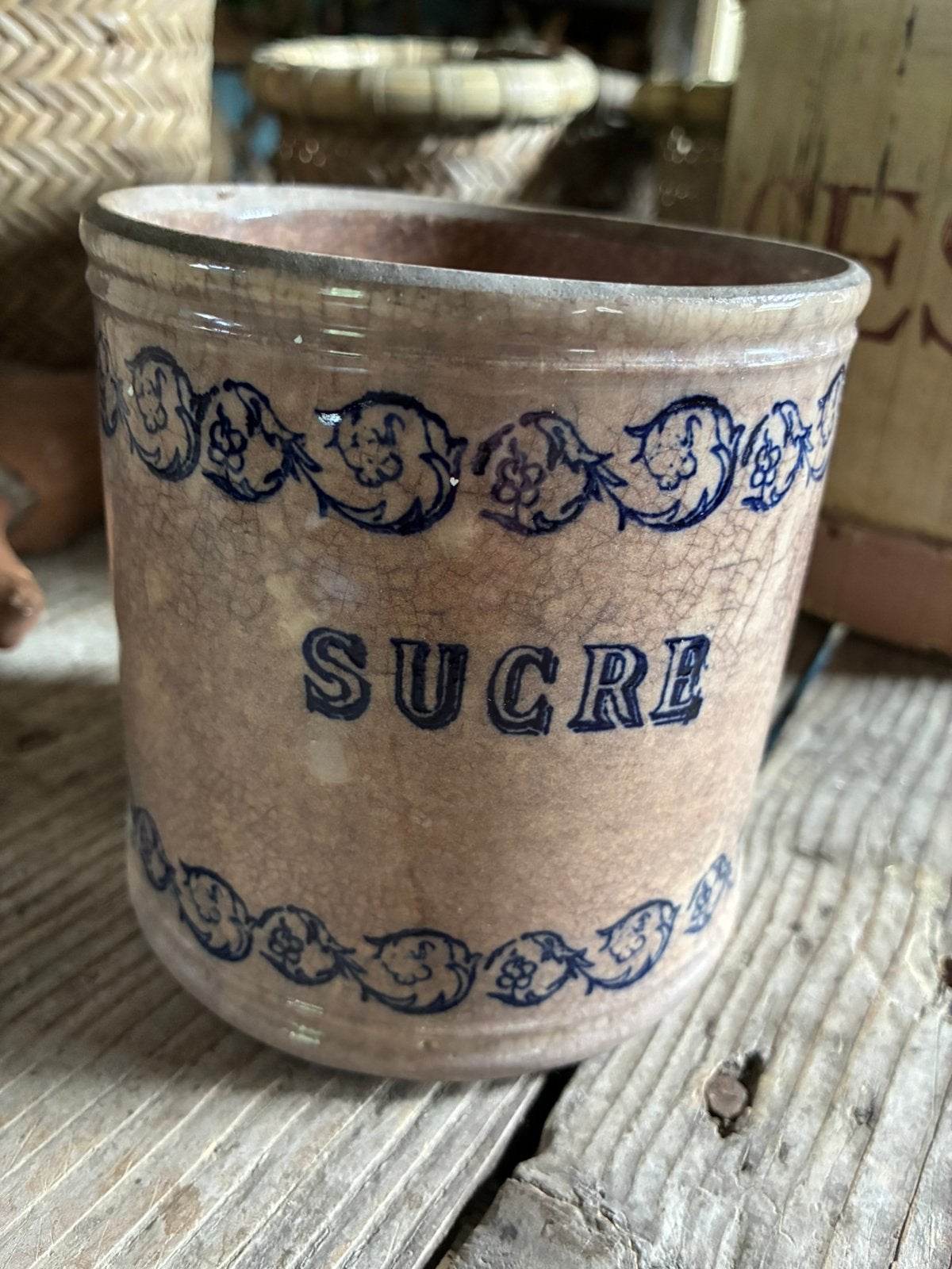 Antiek beboterde suikerpot, Antiek en Kunst, Ophalen of Verzenden