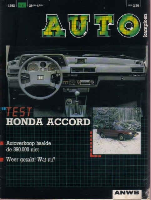 Autokampioen 4 1982 : Honda Accord 4-deurs sedan, Ophalen of Verzenden, Gelezen, Algemeen