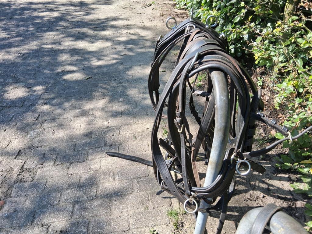 Te koop een zeer degelijk en zwaar 2 span tuig voor ponys me, Dieren en Toebehoren, Ophalen, Gebruikt, Overige soorten