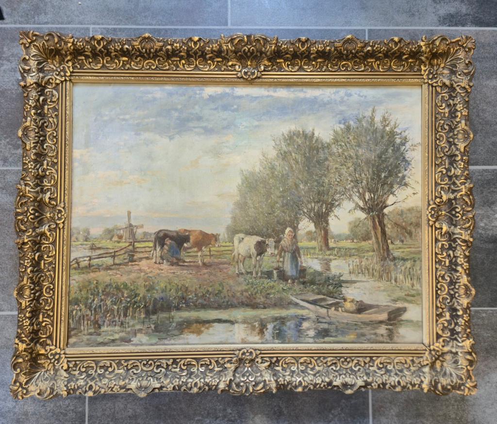Oud Hollands landschap schilderij, Antiek en Kunst, Ophalen of Verzenden