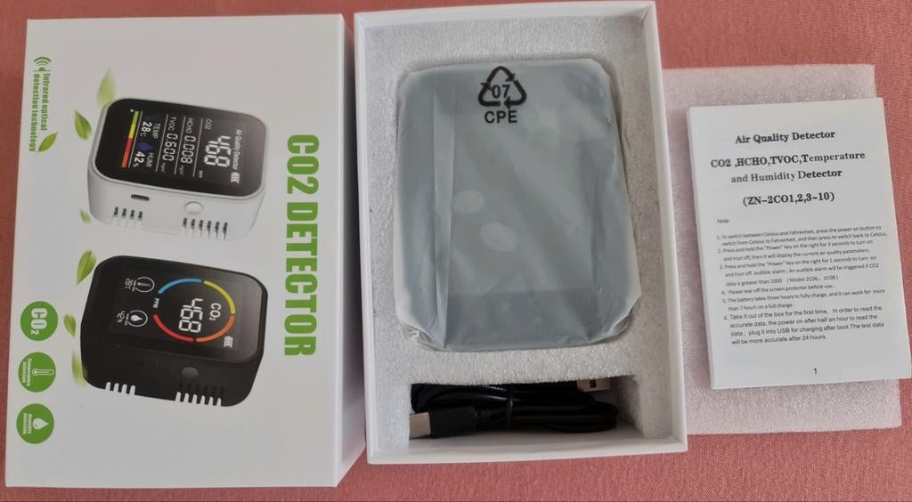 CO2 Detector Luchtkwaliteit Meter, Ophalen of Verzenden