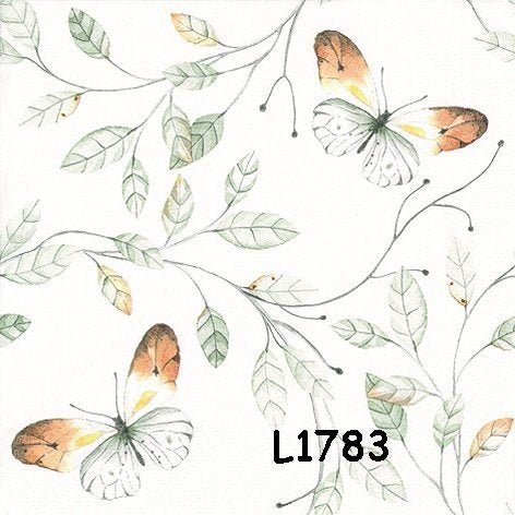 Servetten decoupage/bullet journal - oranjetip vlinder L1783, Verzenden, Nieuw