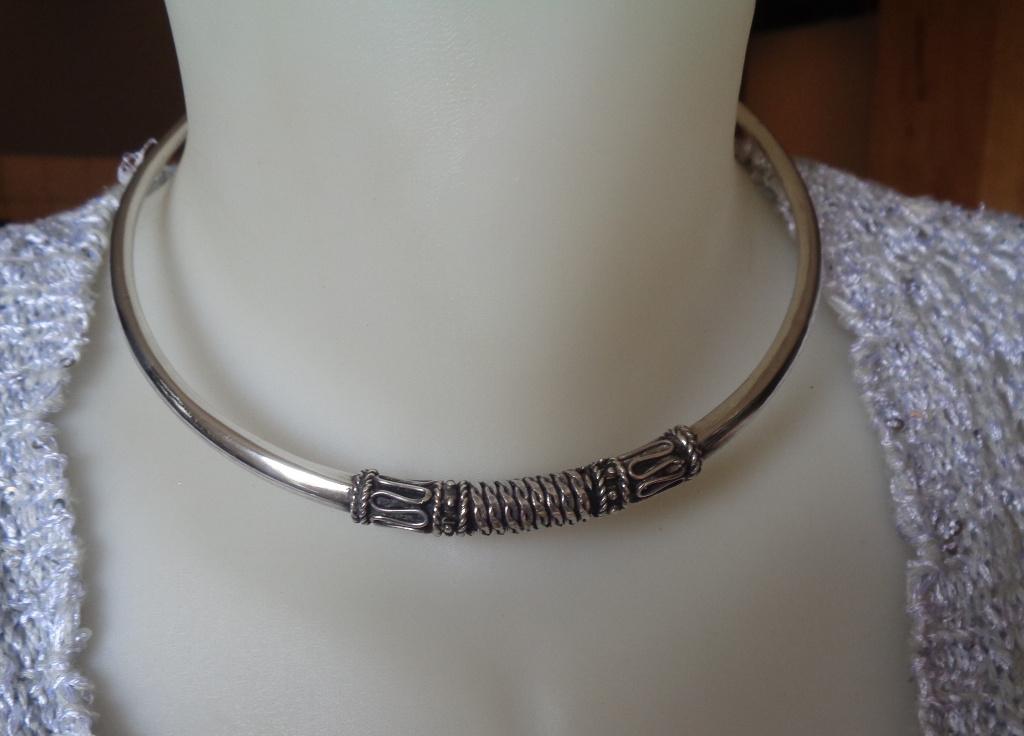 zilveren Bali spang ketting [990], Verzenden, Zo goed als nieuw, Zilver, Zilver