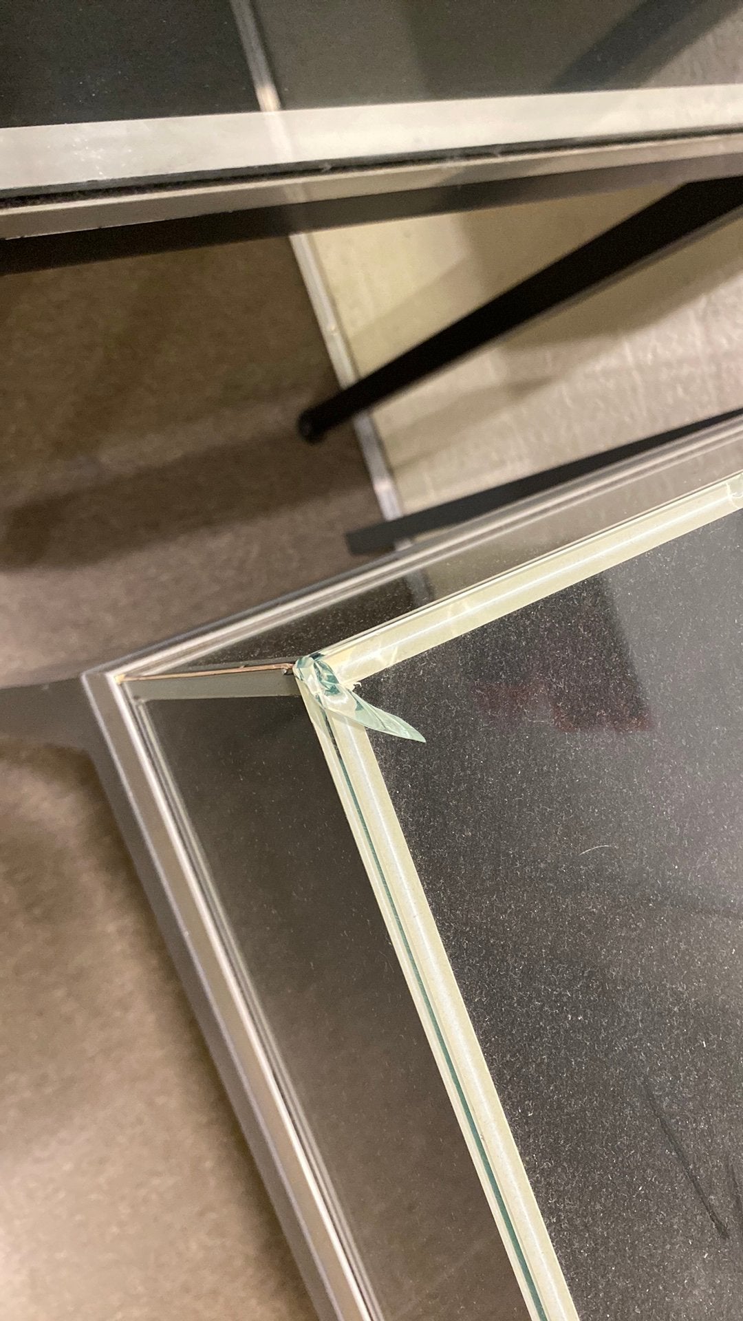 Tafelvitrine, Ophalen, Gebruikt, Glas, 150 tot 200 cm