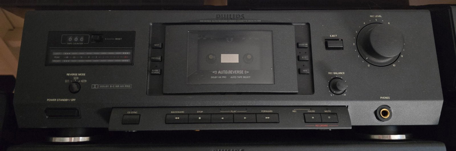 Philips FC920 Cassettedeck - Nette staat, 900 serie, Ophalen, Enkel, Philips, Auto-reverse