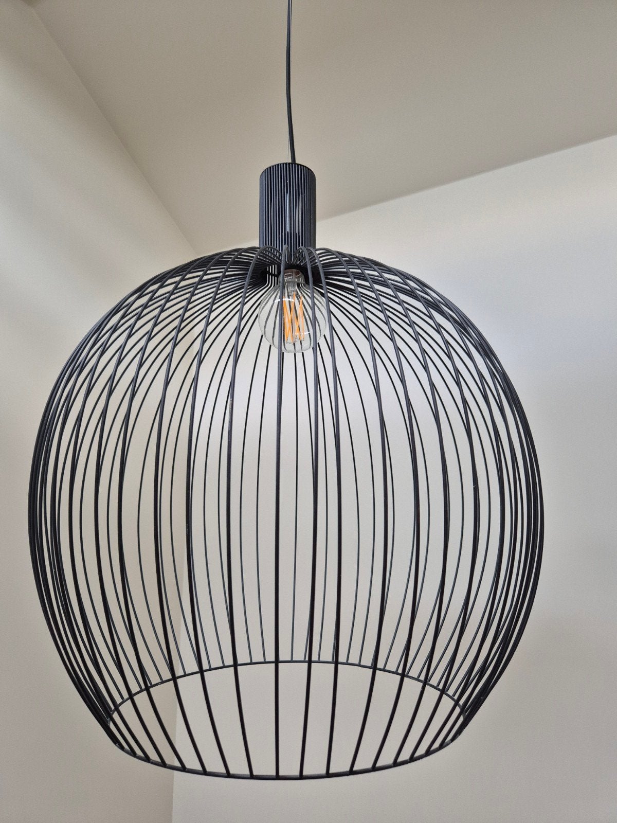 Design Hanglamp Rond Zwart 70 cm - Dos, Huis en Inrichting, Lampen | Hanglampen, Ophalen, E27 (groot), Zo goed als nieuw, Metaal