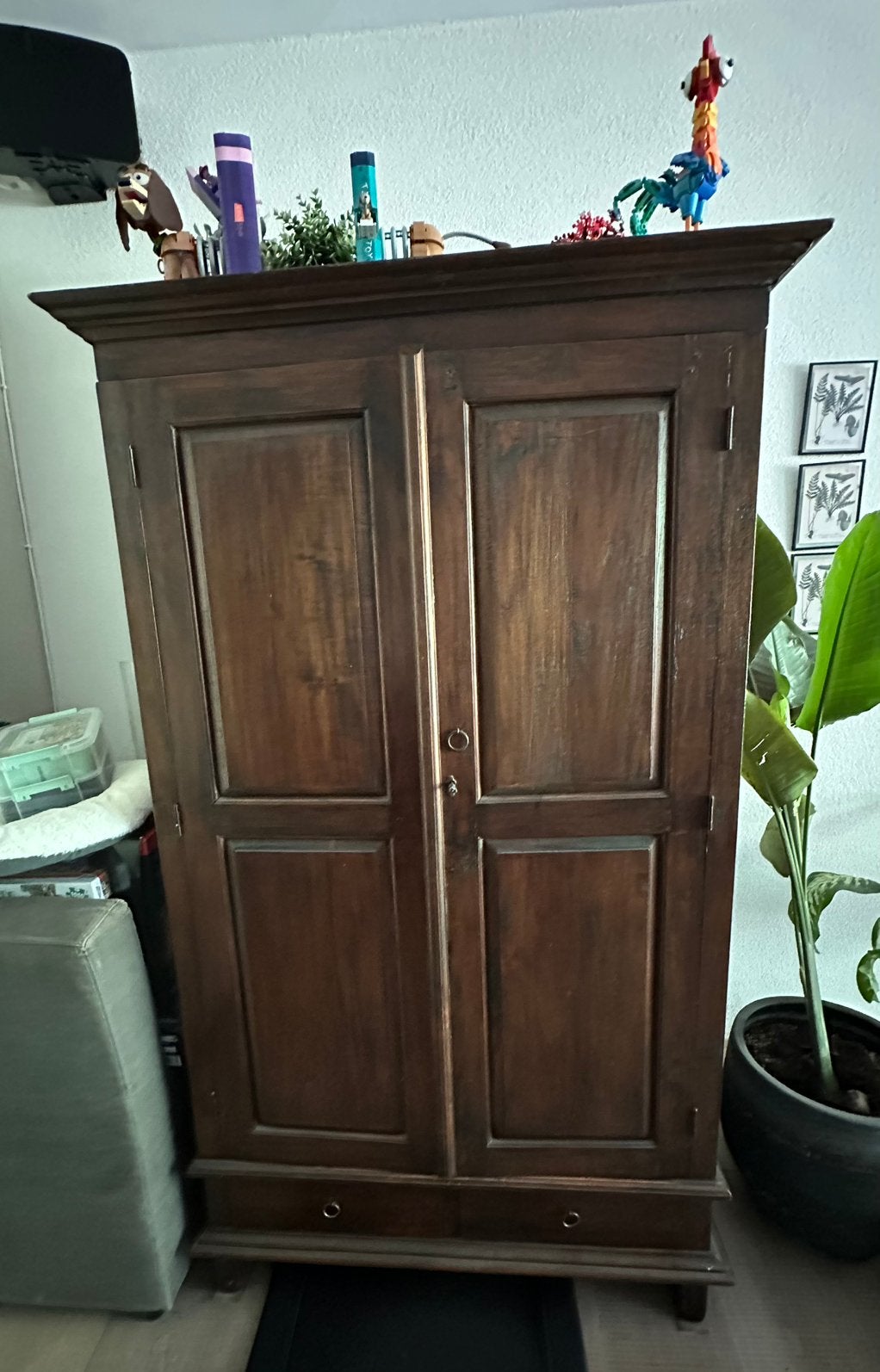 Kast - teakhout, Ophalen, Gebruikt, 70 tot 120 cm, 40 tot 80 cm