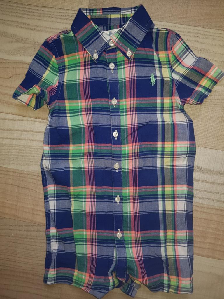 Nieuwe Ralph Lauren geruite romper voor baby's 80 86 💫, Jongetje of Meisje, Nieuw, Ophalen of Verzenden, Overhemdje of Bloesje