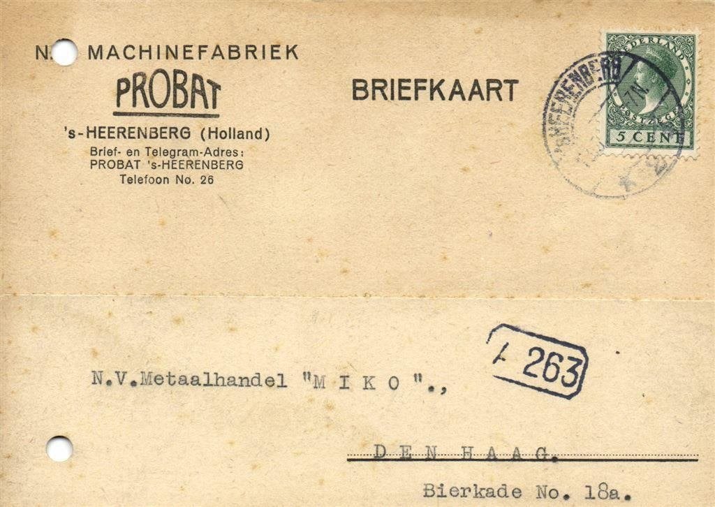 PROBAT, s-Heerenberg - 05.1930 - briefkaart, Ophalen of Verzenden, Briefkaart