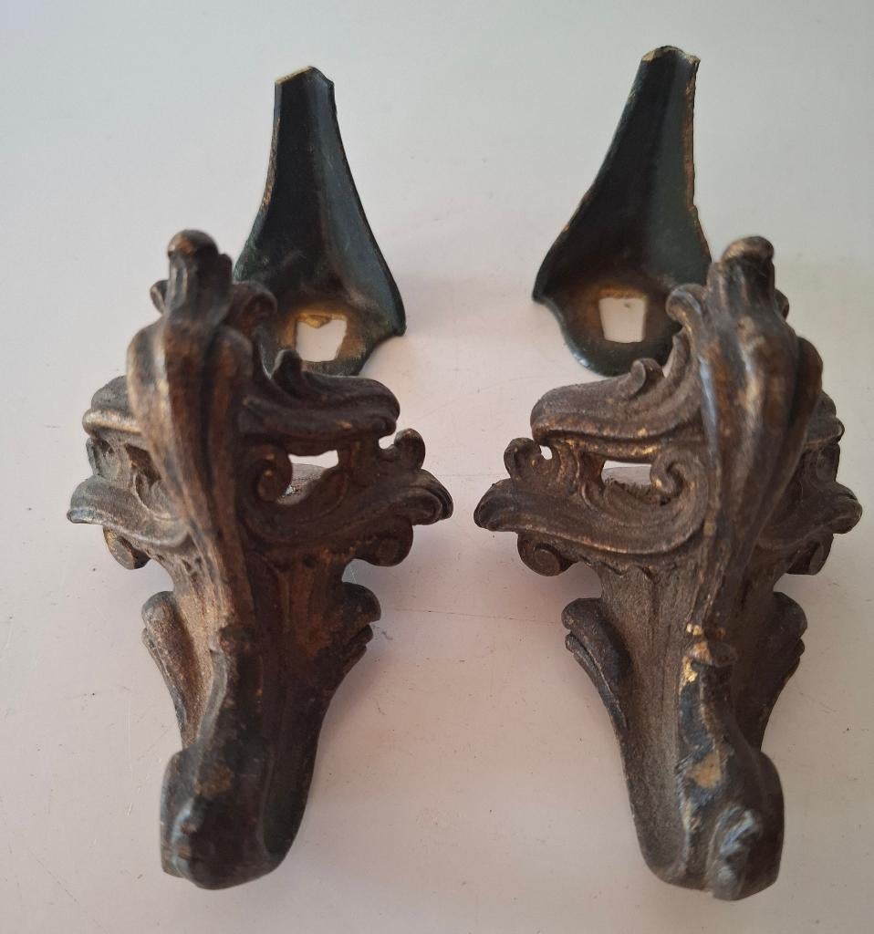 Zinklegering pendule pootjes hoog 4,5 cm. voor pendule., Ophalen of Verzenden