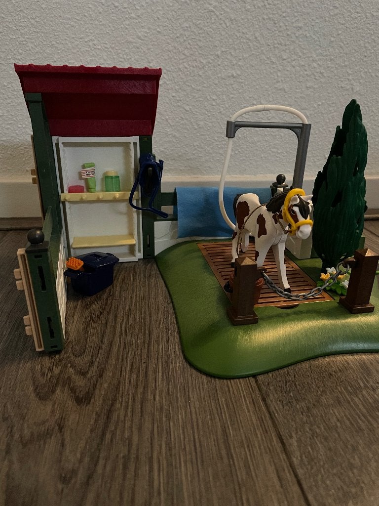 Playmobil paarden wasplaats, Ophalen of Verzenden, Zo goed als nieuw, Complete set, Overige typen