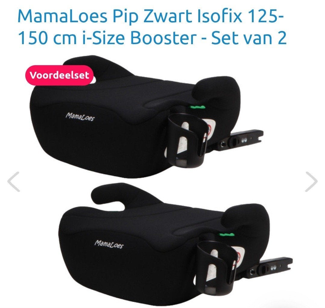 Booster stoelverhoger voor in de auto (2 stuks), 15 t/m 36 kg, Nieuw, Isofix, Ophalen
