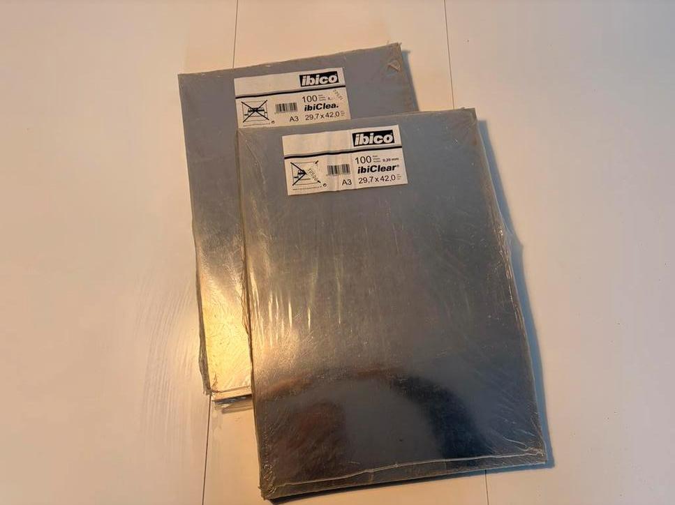 200 Ibico A3 bindomslagen transparante sheets inbindkaften, Ophalen of Verzenden, Nieuw