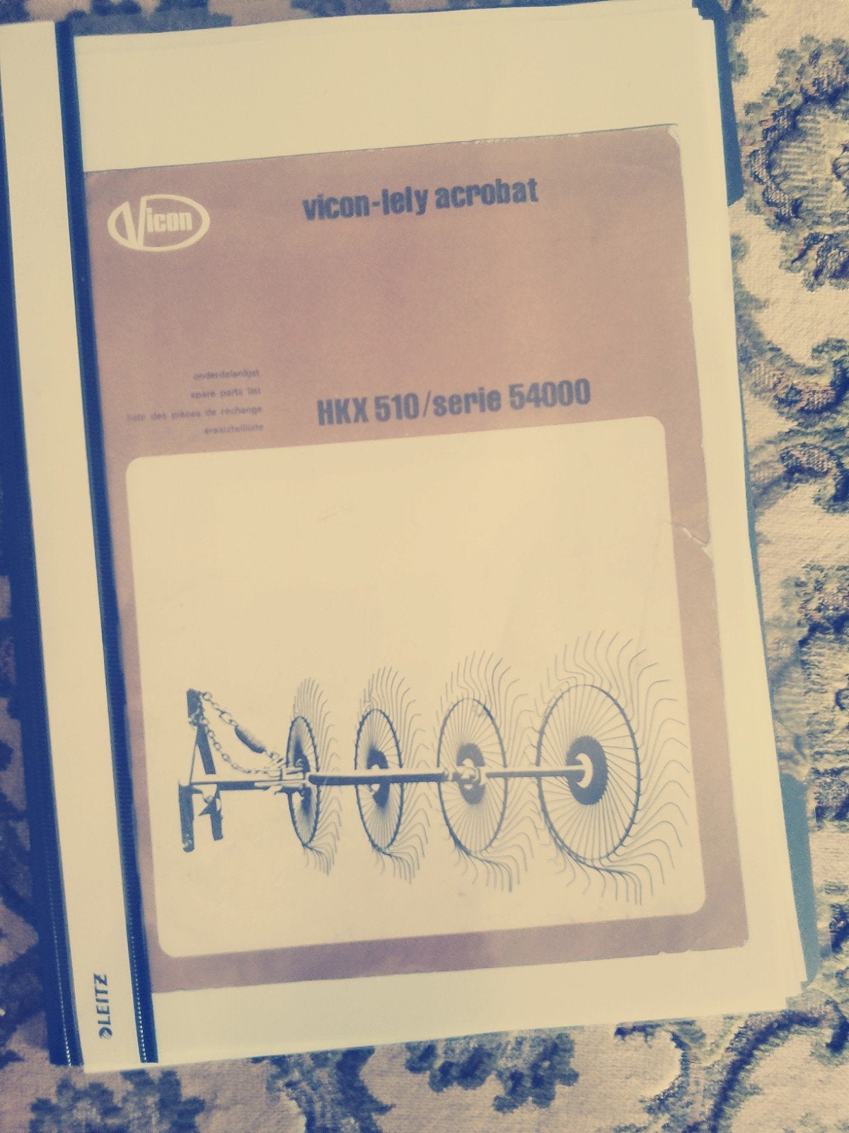Vicon-Lely Acrobat HKX 510/serie 54000 Onderdelenboek, Ophalen of Verzenden