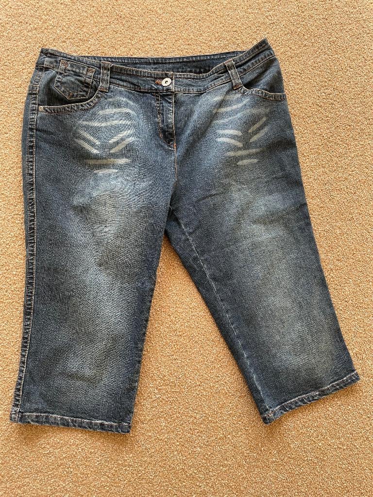 Kniespijkerbroek, maat 46, Verzenden, Zo goed als nieuw, Blauw, Broek of Spijkerbroek