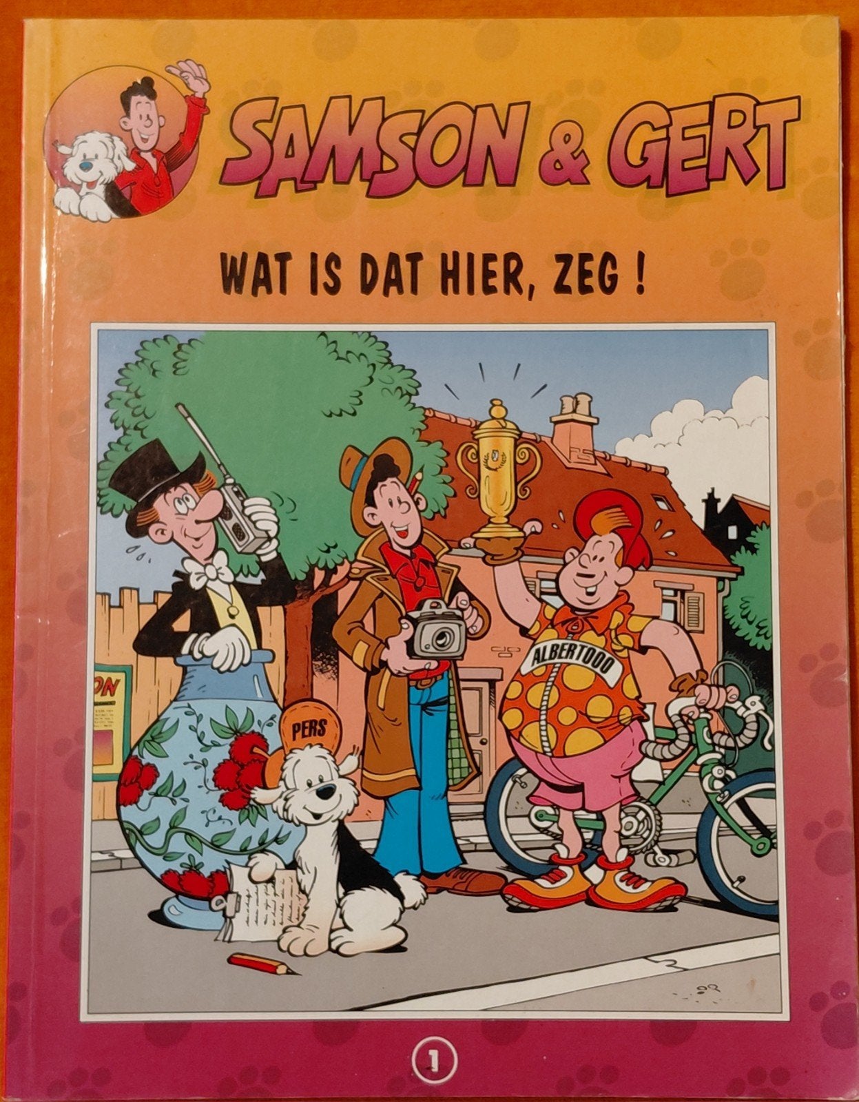 Samson & Gert stripboek 1: Wat is dat hier, zeg!, Boeken, Eén stripboek, Ophalen of Verzenden, Gelezen