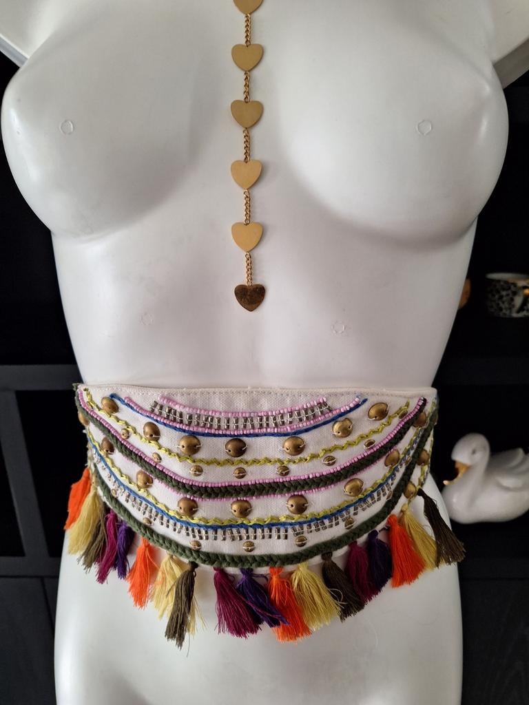 Boho Ibiza band / ceintuur Sarlini, Ophalen of Verzenden, Nieuw, Wit, Overige materialen