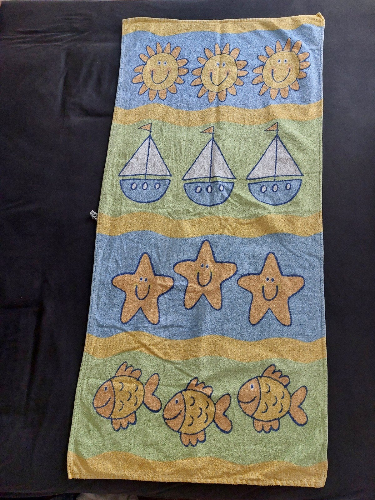Hema badhanddoek met vrolijke zeethema print, Huis en Inrichting, Badkamer | Badtextiel en Accessoires, Ophalen of Verzenden, Gebruikt