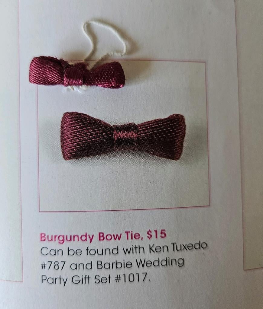 Vintage (Barbie) Ken strik (Burgundy Bow Tie) 60's, Ophalen of Verzenden, Kleertjes
