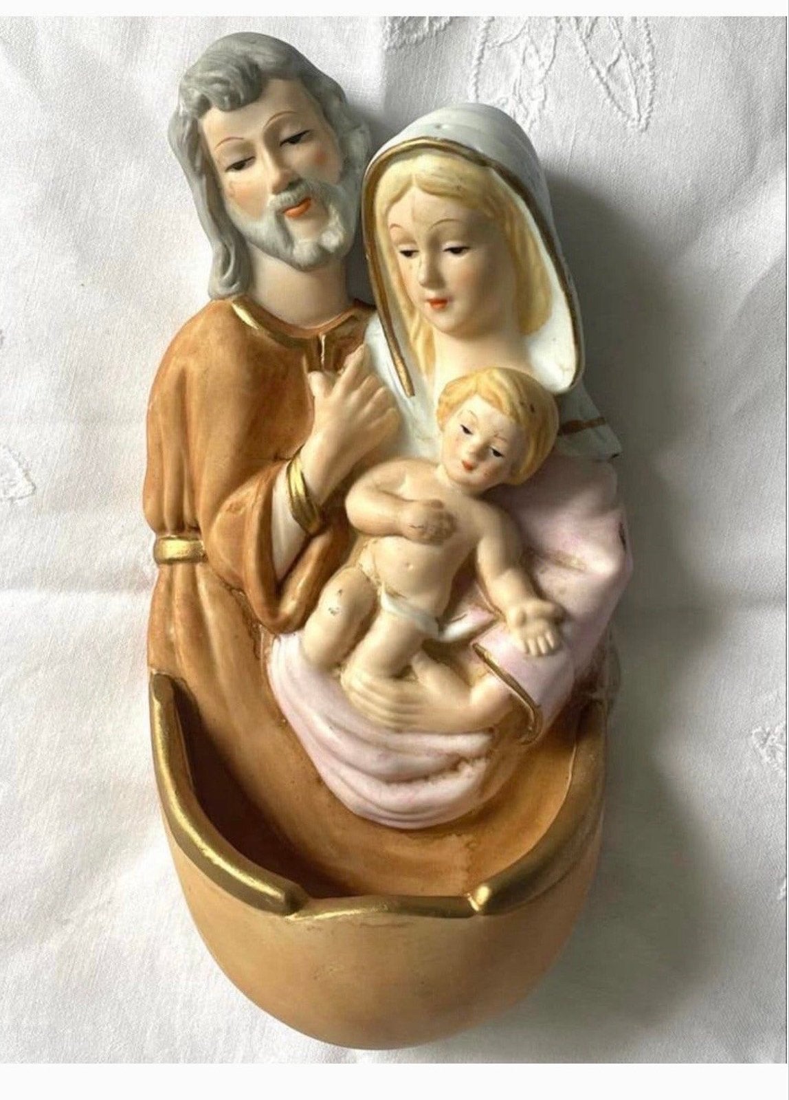 Antiek wijwaterbakje Heilige Familie, Ophalen of Verzenden