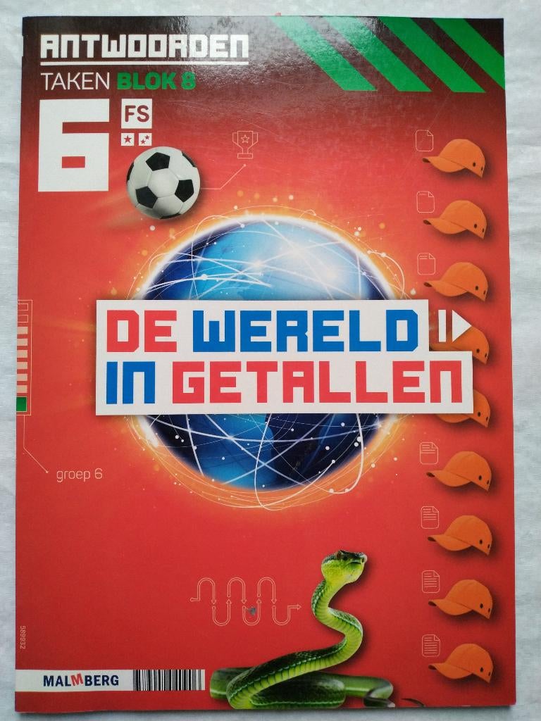 De Wereld in Getallen- Antwoordenboek-Groep 6 - 6 FS -Blok 8, Boeken, Schoolboeken, Ophalen of Verzenden, Nieuw, Overige niveaus