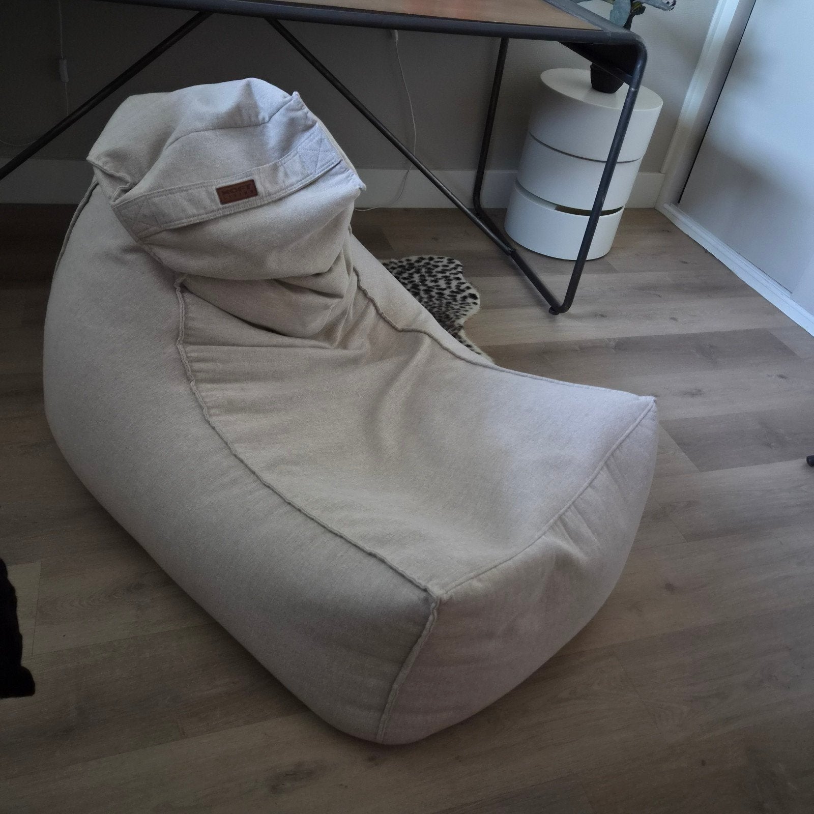 Grote beige zitzak - Xoft Living, Ophalen, Gebruikt, Beige, Zitzak