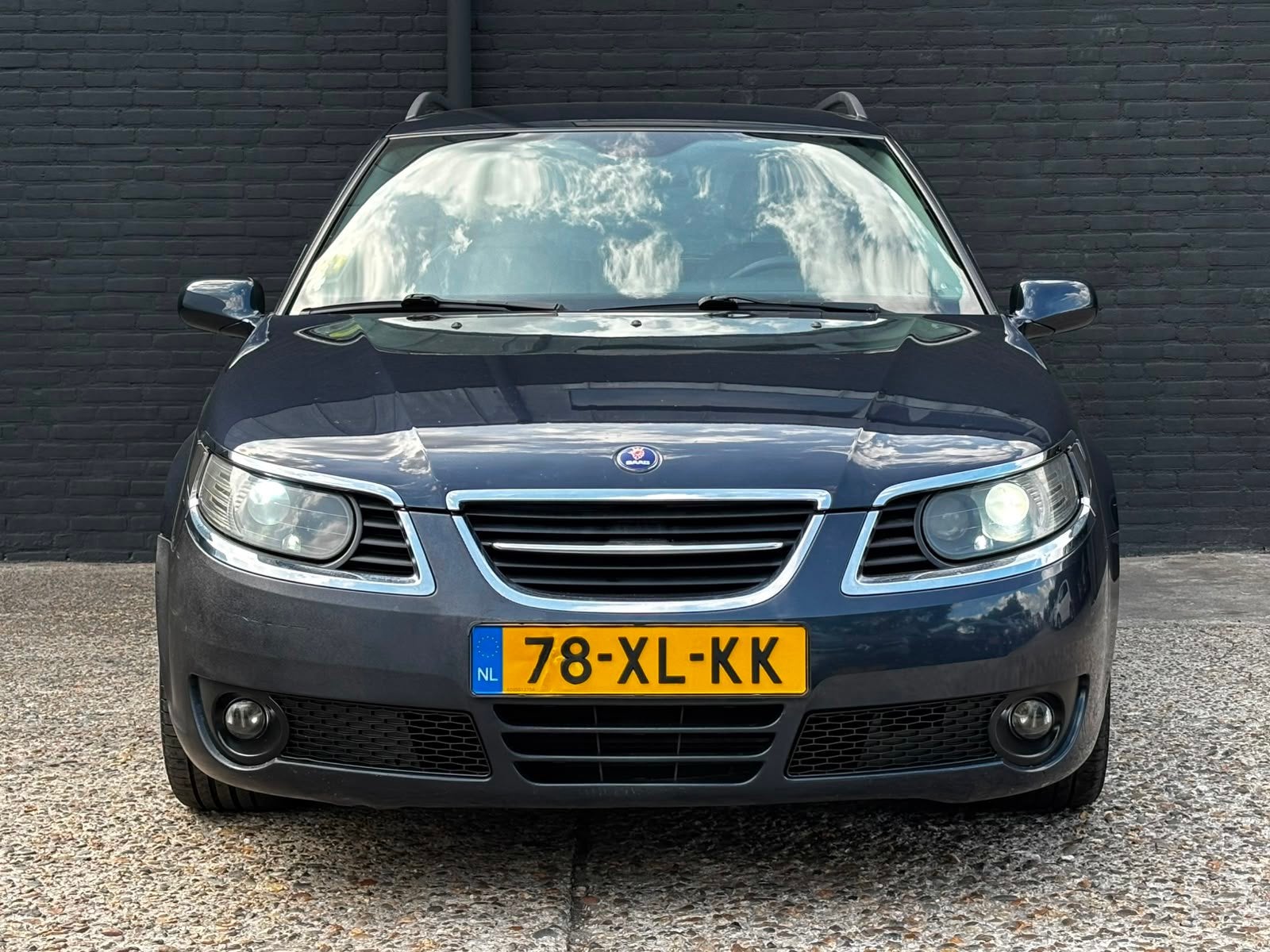 Saab 9-5 Estate 2.0t Fleet LEDER|TREKHAAK|ELEK RAMEN|AIRCO|N, Auto's, Saab, Beige, 4 cilinders, 150 pk, Blauw