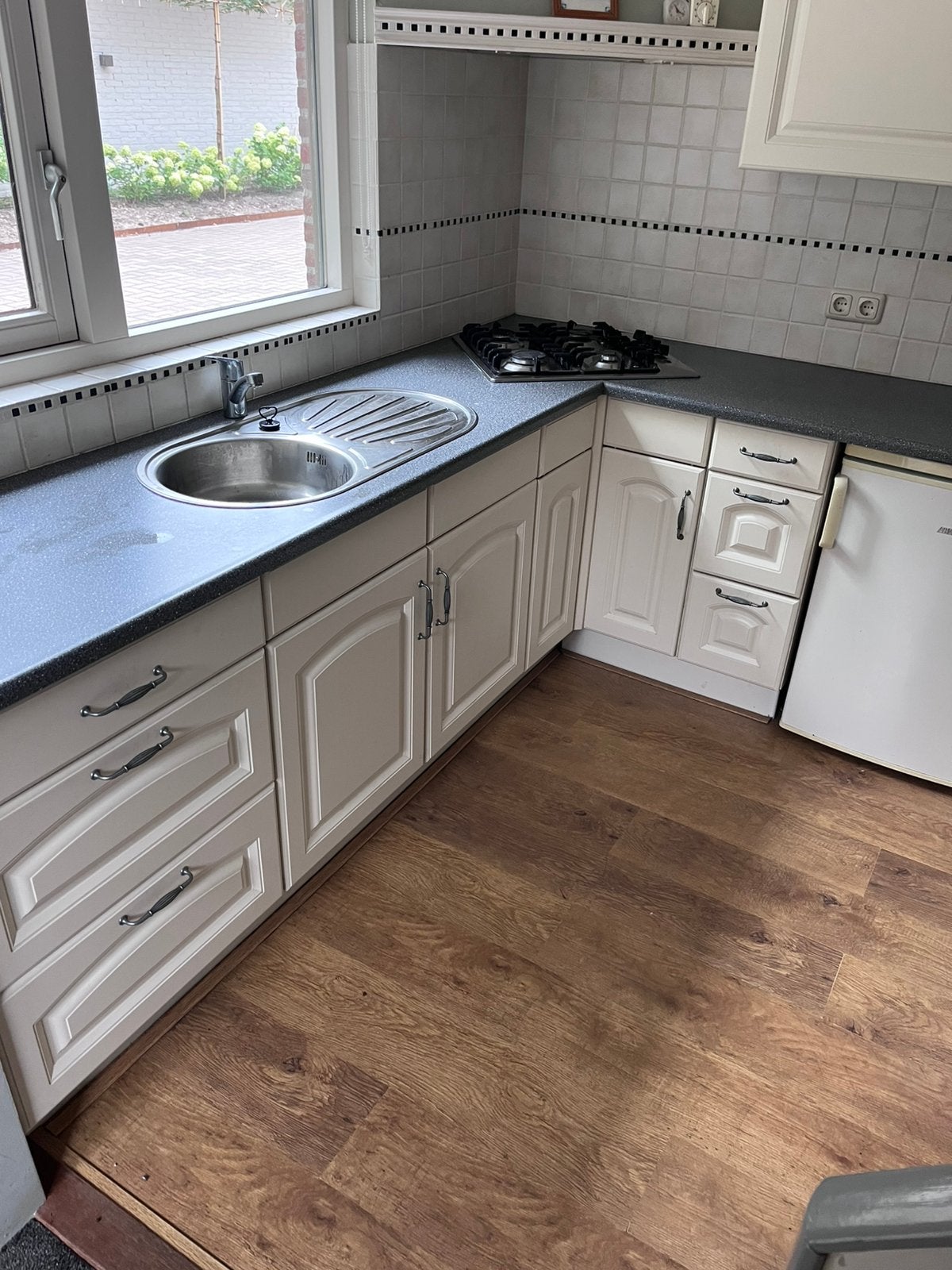 Hoek keuken met bovenkastjes, Huis en Inrichting, Ophalen, Gebruikt, Hoekkeuken, Kunststof