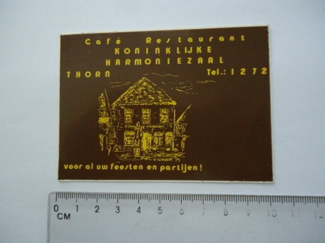 sticker oud THORN Koninklijke Harmoniezaal maasgouw limburg, Verzenden, Zo goed als nieuw, Bedrijf of Vereniging