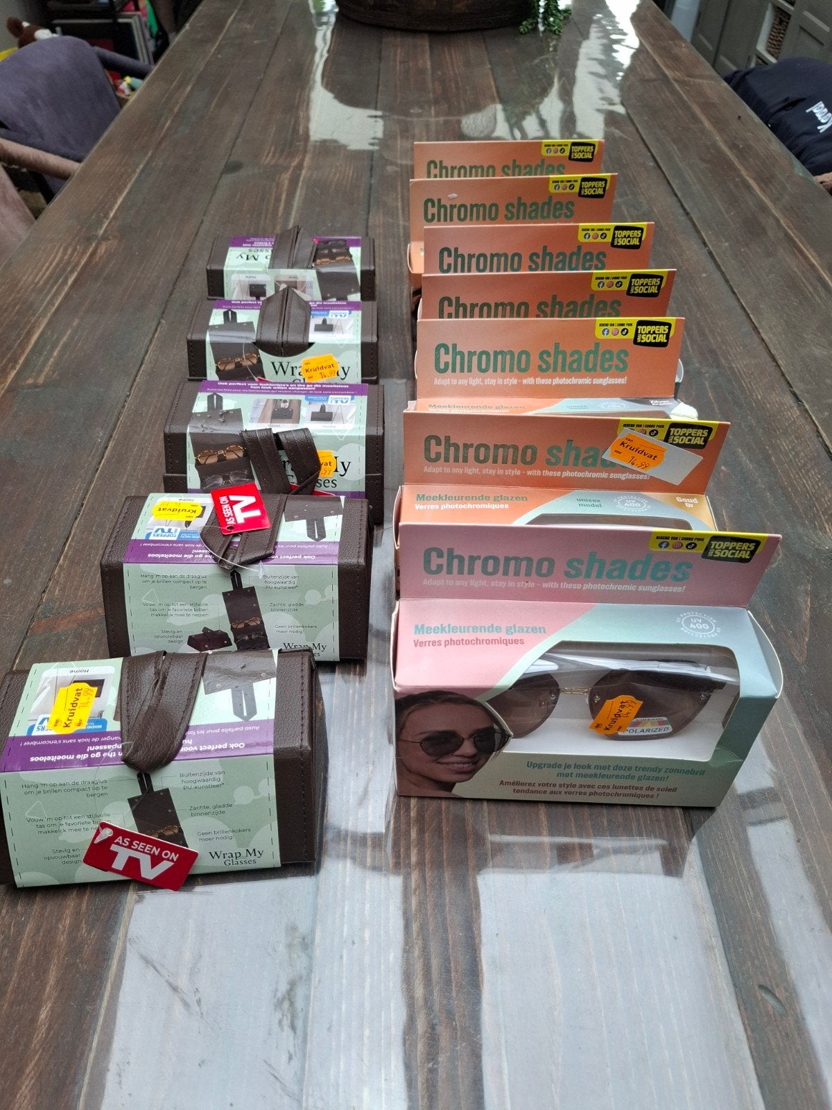 Partij Chromo Shades zonnebrillen en organizers, Ophalen of Verzenden, Nieuw, Overige kleuren, Overige merken