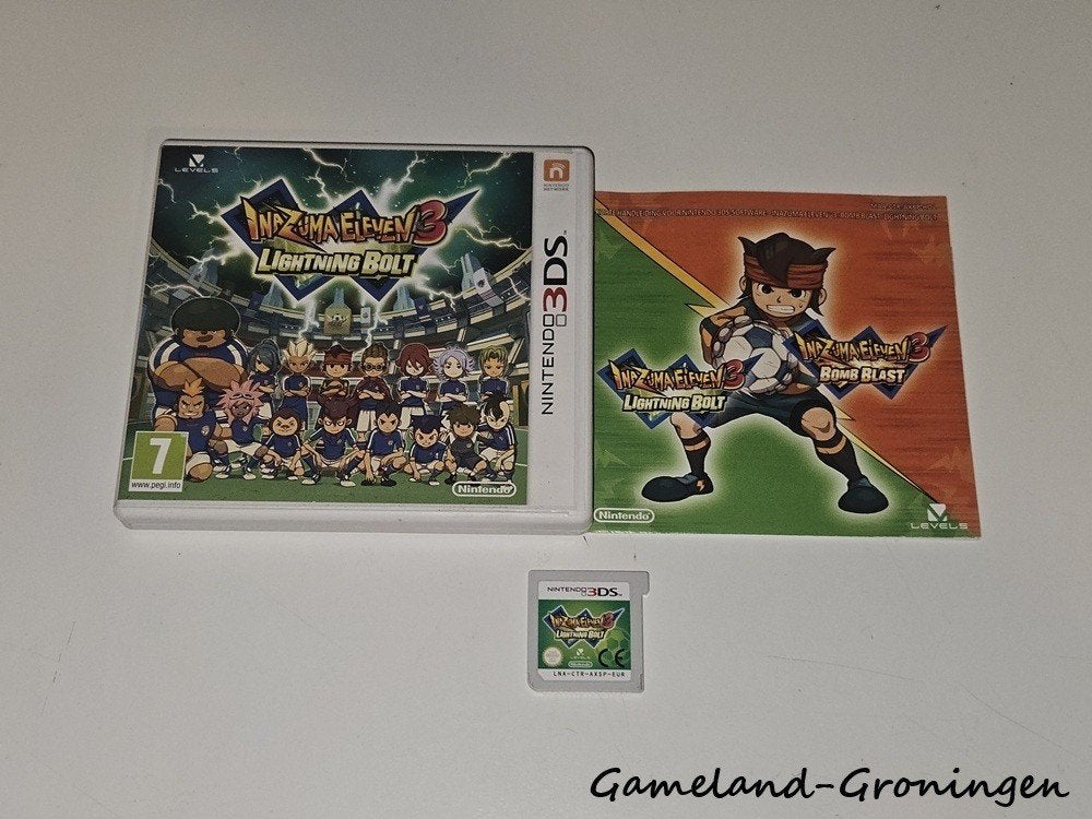 Inazuma Eleven 3 Lightning Bolt (3DS) Compleet, Spelcomputers en Games, Games | Nintendo 2DS en 3DS, Gebruikt, -, -, 1 speler
