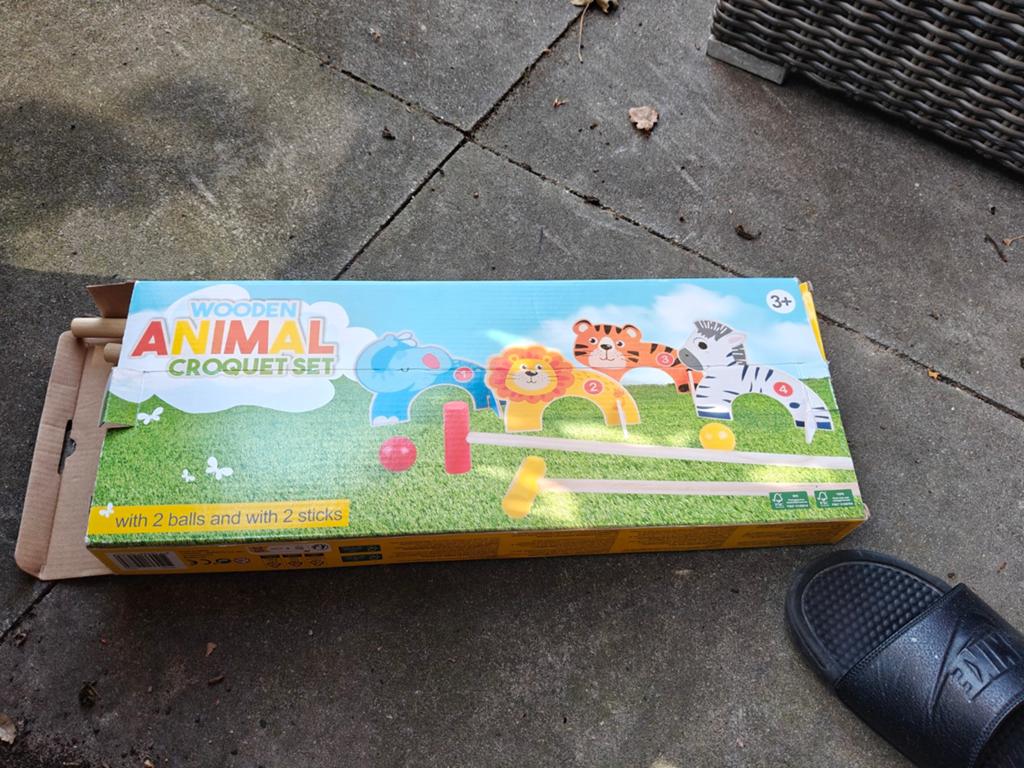 Houten Dieren Croquet Set voor Kinderen, Ophalen