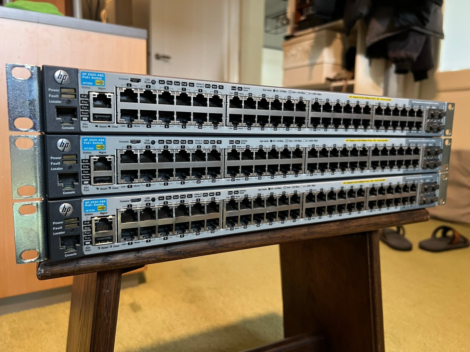 3x HP J9729A 2920-48G PoE+ Switch, Computers en Software, Netwerk switches, Ophalen, Gebruikt