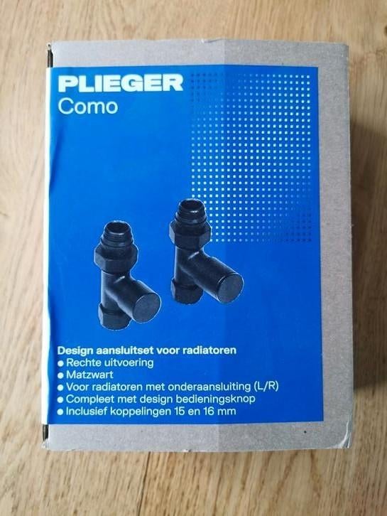 Design aansluitset voor radiatoren - Plieger Como matzwart, Ophalen of Verzenden, Nieuw, Overige typen